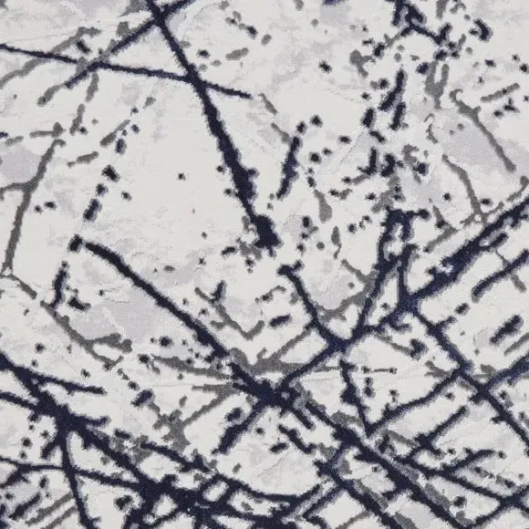 Abstract Rug with Metallic Effect - Blue