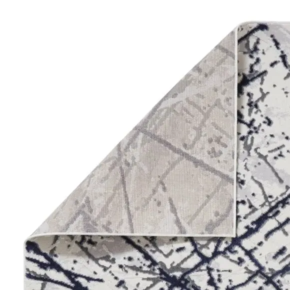 Abstract Rug with Metallic Effect - Blue