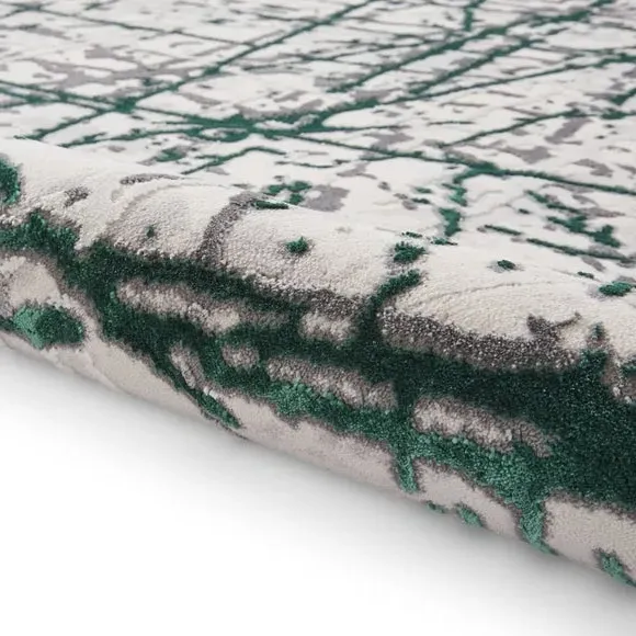 Abstract Rug with Metallic Effect - Green