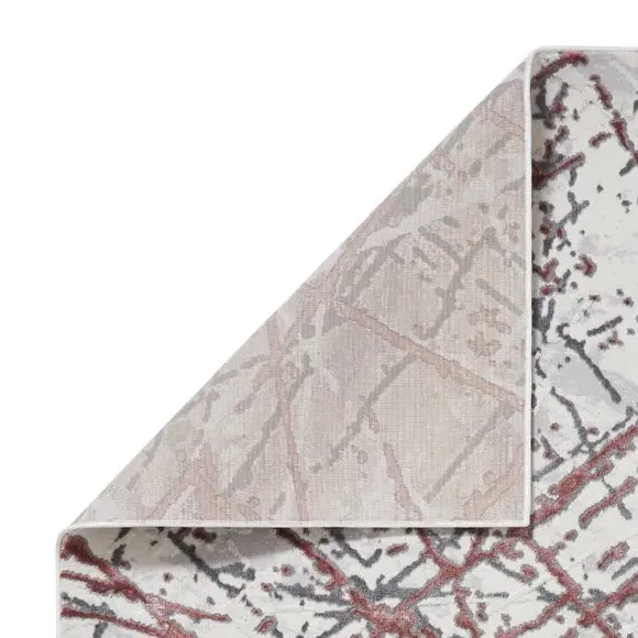 Abstract Rug with Metallic Effect - Pink