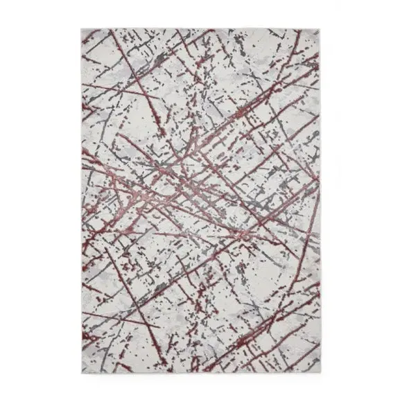Abstract Rug with Metallic Effect - Pink