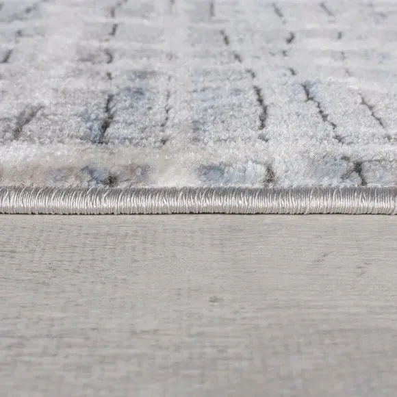 Abstract Rug with Metallic Sheen - Blue