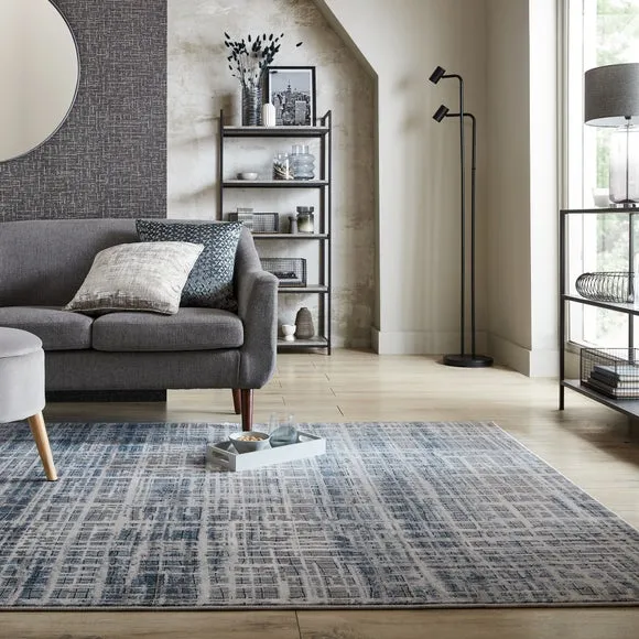 Abstract Rug with Metallic Sheen - Blue image