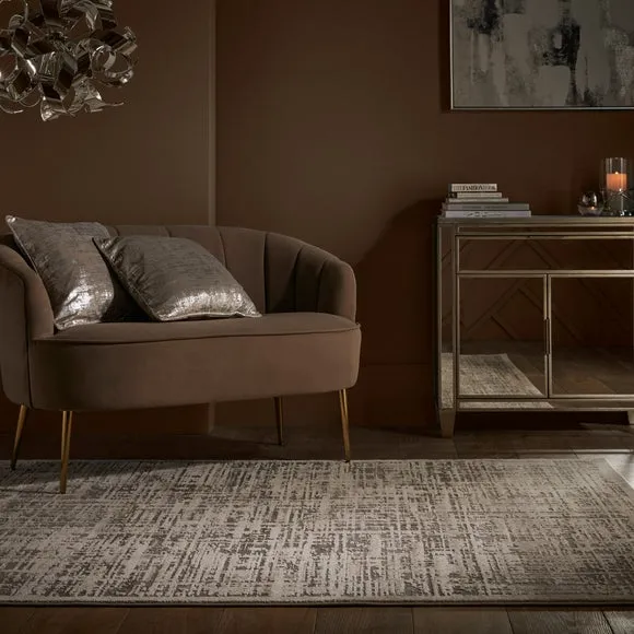 Abstract Rug with Metallic Shimmer - Silver image