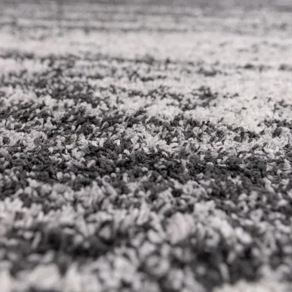 Abstract Rug with Shaggy Pile - Grey, Polypropylene