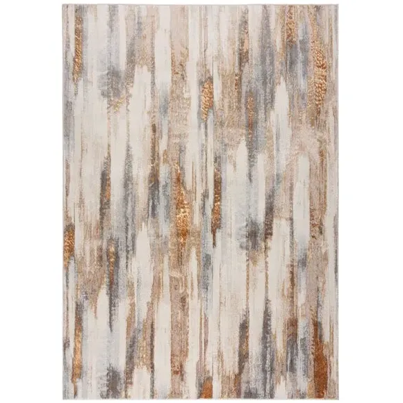 Abstract Rug with Shine Effect - Gold
