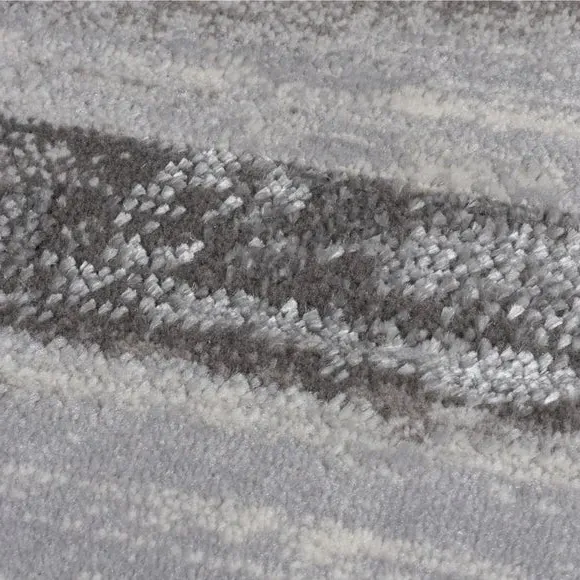 Abstract Rug with Shine Effect - Silver