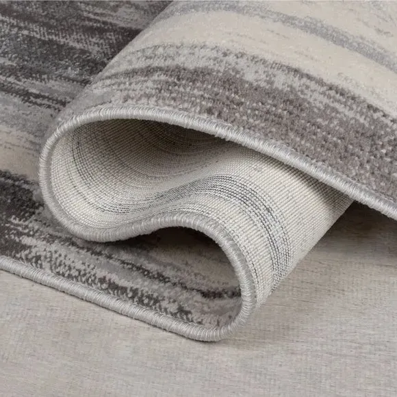 Abstract Rug with Shine Effect - Silver