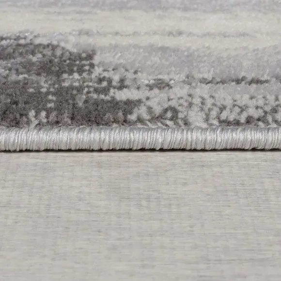 Abstract Rug with Shine Effect - Silver