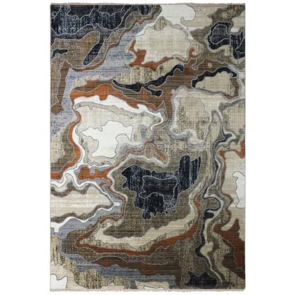 Abstract Rug with Stain Resistance - Multicoloured