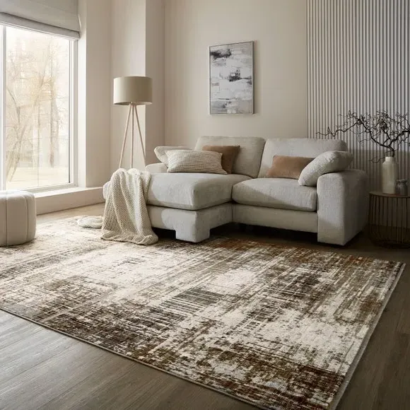 Abstract Rug with Stain Resistance - Natural image