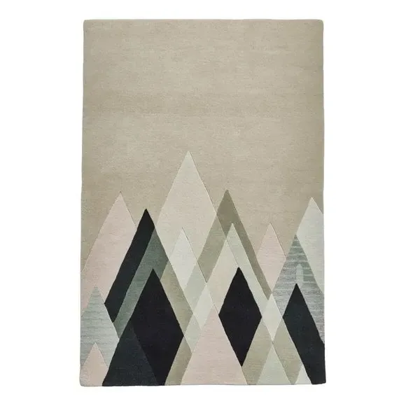 Abstract Rug with Triangle Design - Natural