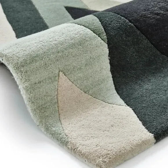 Abstract Rug with Triangle Design - Natural