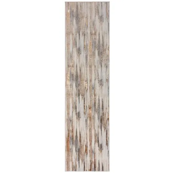Abstract Runner Rug with Shine - Gold
