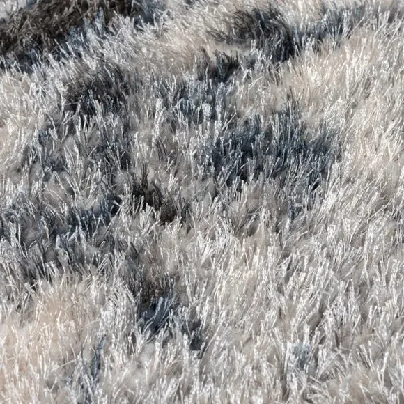 Abstract Shaggy Rug with Luxe Sheen - Navy