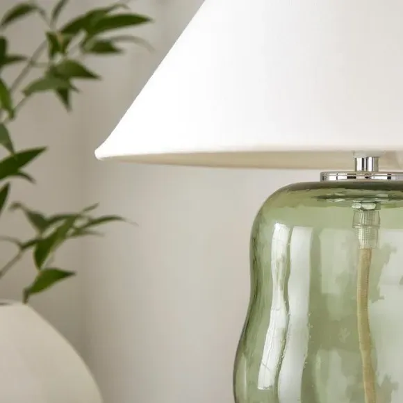 Abstract Table Lamp with Shade - Green, Glass