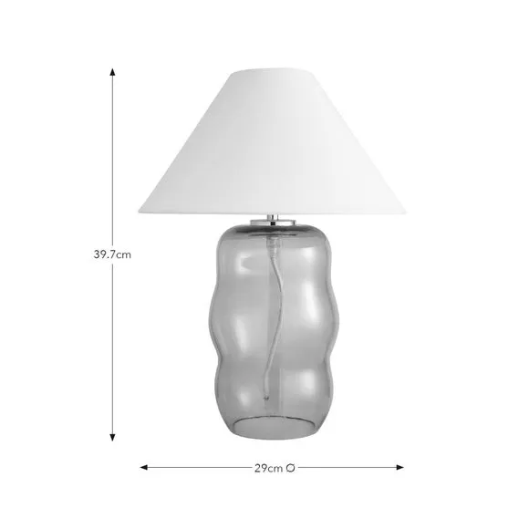 Abstract Table Lamp with Shade - Pink, Glass