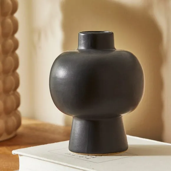 Abstract Vase - Black, Ceramic