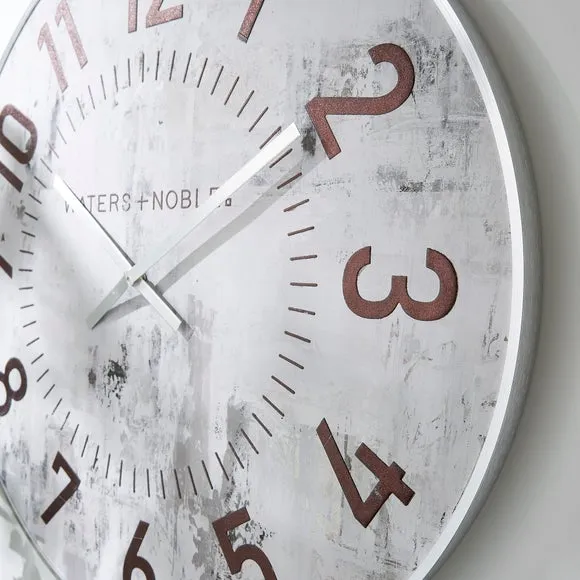 Abstract Wall Clock with Silent Movement - Silver