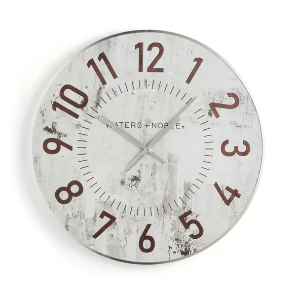 Abstract Wall Clock with Silent Movement - Silver