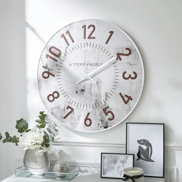 Abstract Wall Clock with Silent Movement - Silver image