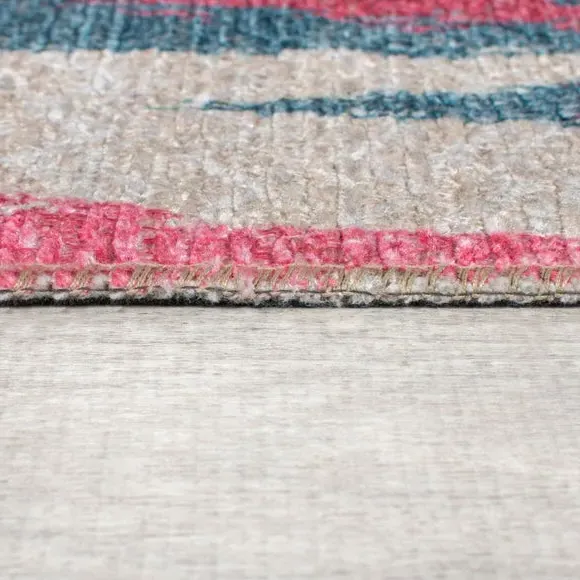 Abstract Washable Rug - Multicoloured