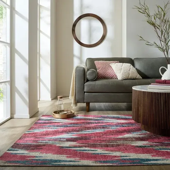 Abstract Washable Rug - Multicoloured image