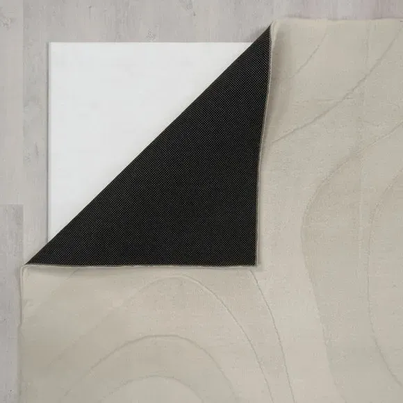 Abstract Wave Rug with High-Low Pile - Ivory