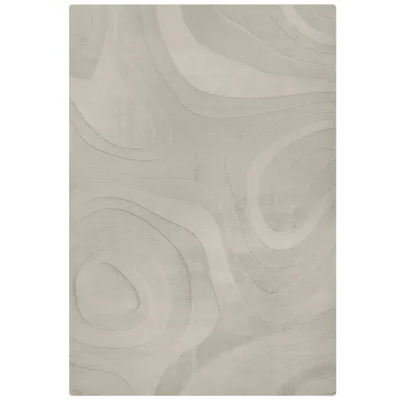 Abstract Wave Rug with High-Low Pile - Ivory