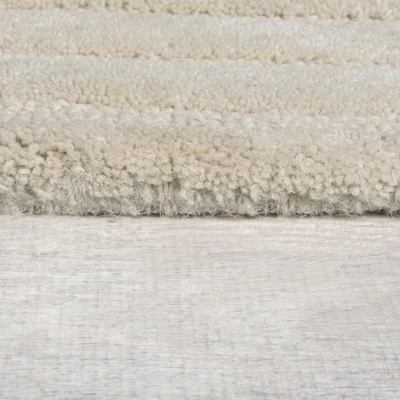 Abstract Wool Rug with Cut Loop - Natural, Wool
