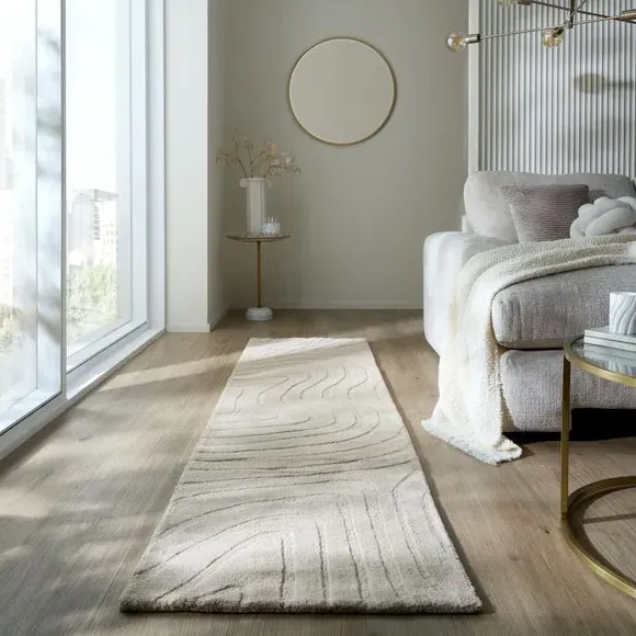 Abstract Wool Runner - Natural, Wool image