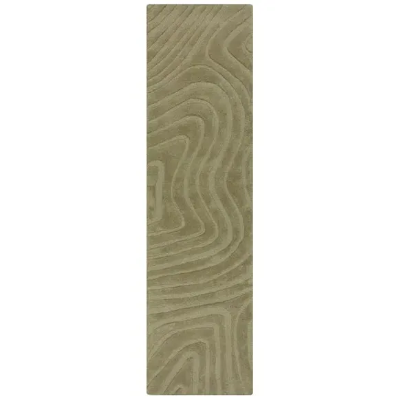 Abstract Wool Runner - Sage, Wool
