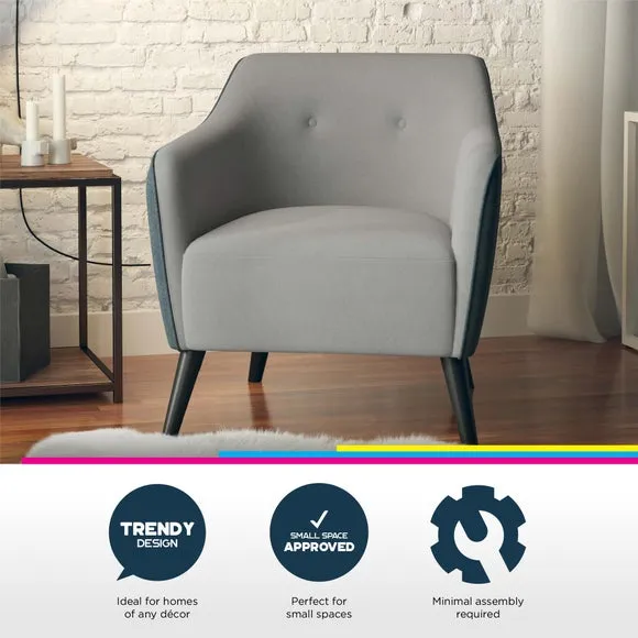 Accent Chair with Curved Arms - Grey, Chenille