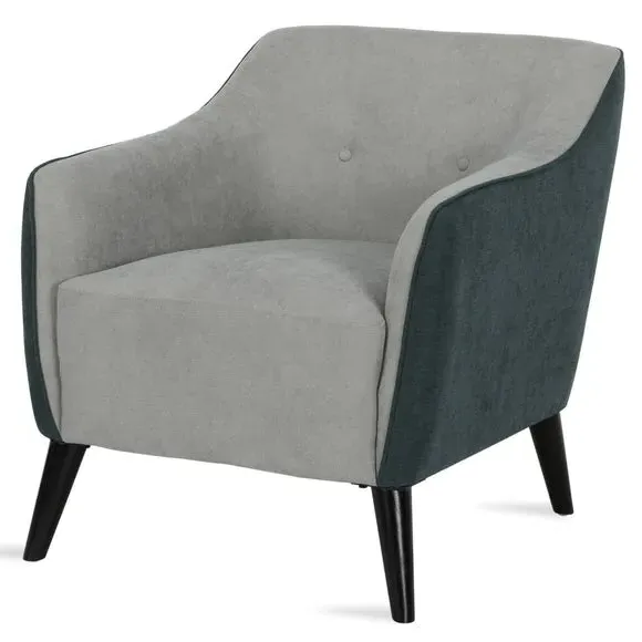 Accent Chair with Curved Arms - Grey, Chenille