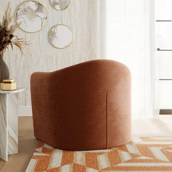 Accent Chair with Curved Arms - Terracotta, Chenille