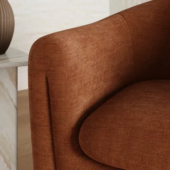 Accent Chair with Curved Arms - Terracotta, Chenille
