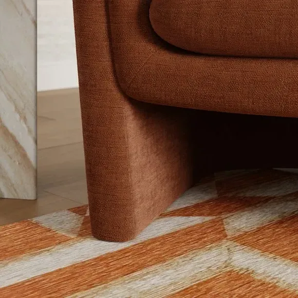 Accent Chair with Curved Arms - Terracotta, Chenille