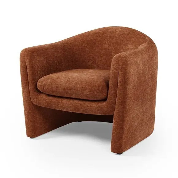 Accent Chair with Curved Arms - Terracotta, Chenille