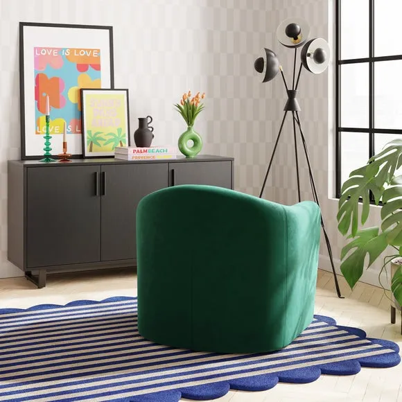 Accent Chair with Foam Seat - Green, Velvet