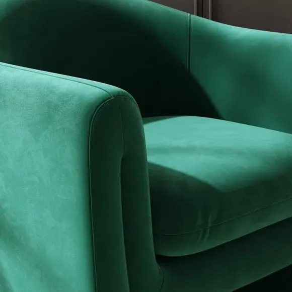 Accent Chair with Foam Seat - Green, Velvet