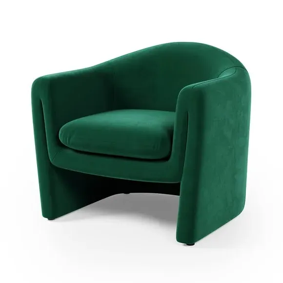 Accent Chair with Foam Seat - Green, Velvet