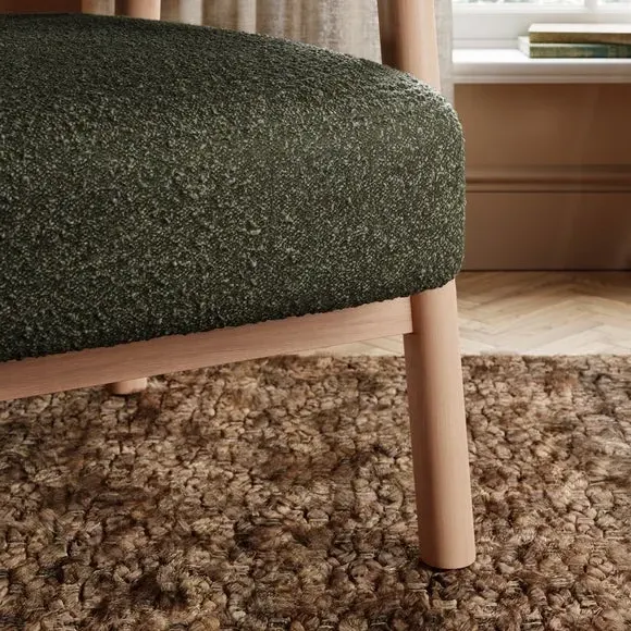 Accent Chair with Foam Seat - Olive, Boucle
