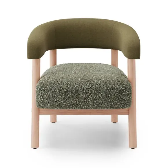 Accent Chair with Foam Seat - Olive, Boucle