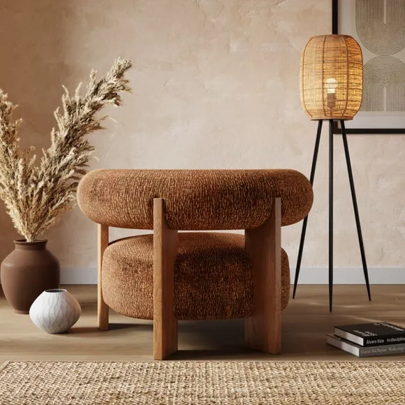 Accent Chair with Foam Seat - Orange, Chenille