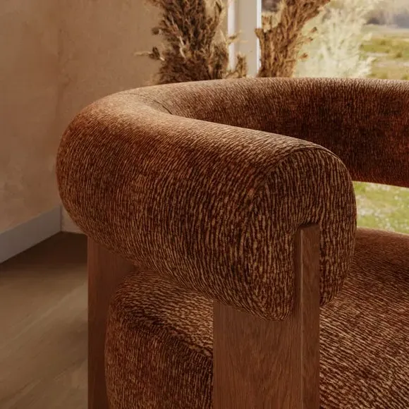 Accent Chair with Foam Seat - Orange, Chenille