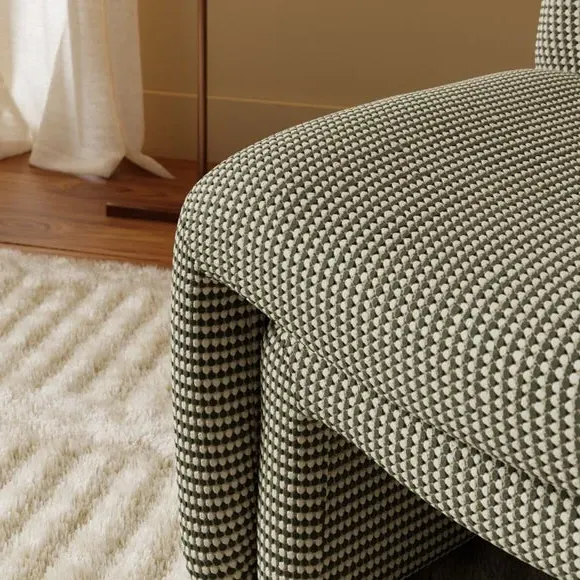 Accent Chair with Footstool - Khaki, Chenille