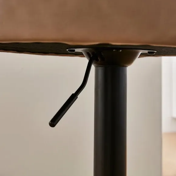 Adjustable Bar Stool with Stitch Detail - Mink
