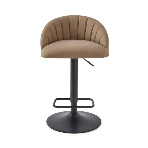 Adjustable Bar Stool with Stitch Detail - Mink
