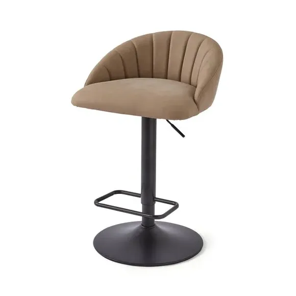 Adjustable Bar Stool with Stitch Detail - Mink