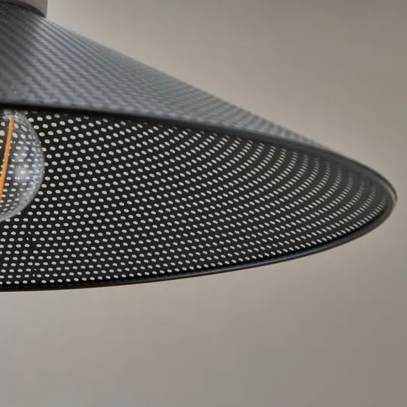 Adjustable Ceiling Light with Mesh Shade - Black